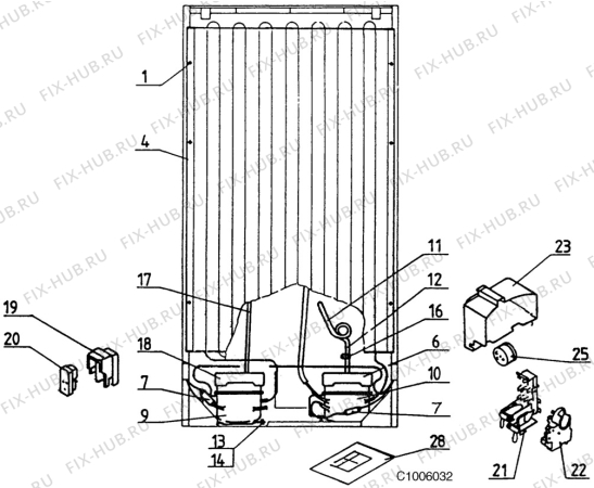 Взрыв-схема холодильника Electrolux AR4671W - Схема узла C10 Cold, users manual